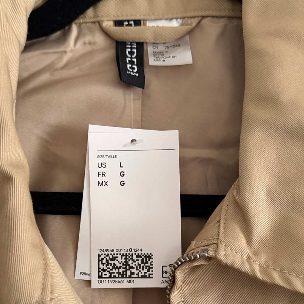 H&M Light Beige Utility Jacket with Collar - Picture 6 of 8